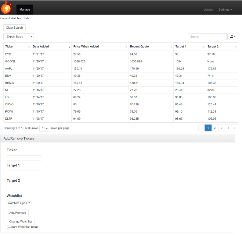 deep search for real-time - historic - earnings-reminder database and end-user database